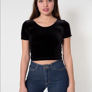 American apparel velvet crop top